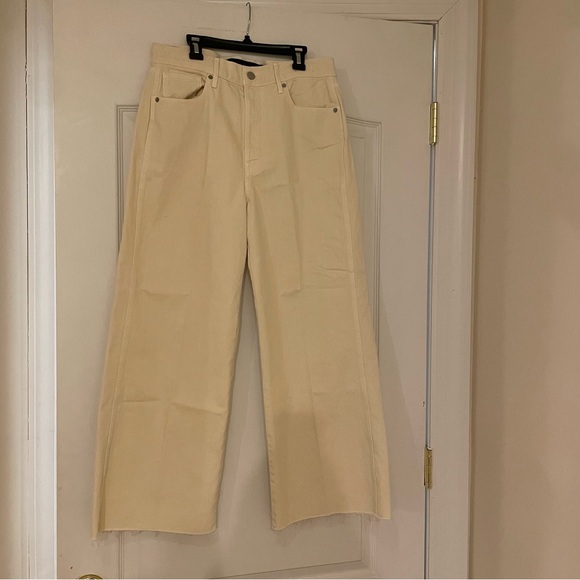 NWT Veronica Beard Taylor High Rise Wide Leg Jeans in Ecru Size 29 - Picture 13 of 14